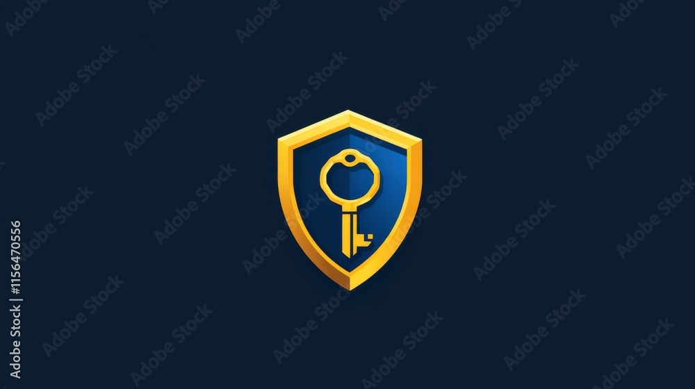 Cybersecurity Logo with Key and Shield Icon Cybersecurity Logo with Key and Shield Icon