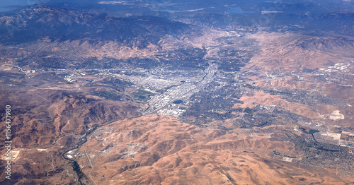 Reno, Nevada: Aerial view of the city.