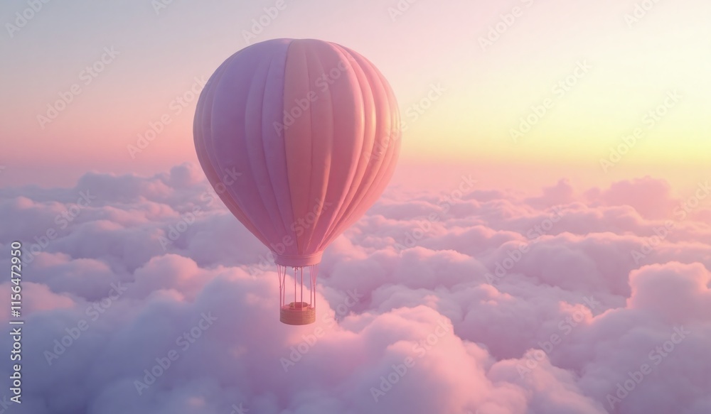 Colourful hot Air Balloons flying above the cloud at evening. AI generated. Colourful hot Air Balloons flying above the cloud at evening. AI generated.