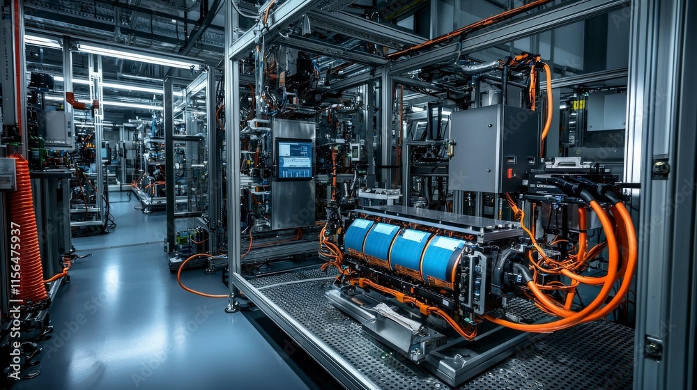 Next-generation ev battery research lab advanced technology facility industrial environment interior view innovation showcase Next-generation ev battery research lab advanced technology facility industrial environment interior view innovation showcase