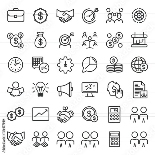 Business and finance icon set vector