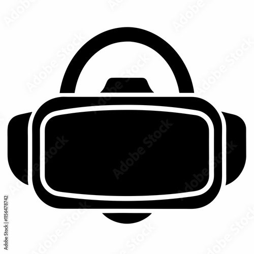 VR Headset Black Silhouette Vector
