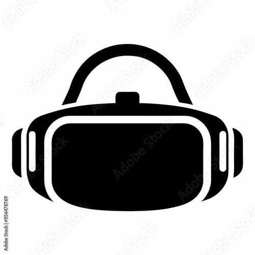 VR Headset Black Silhouette Vector