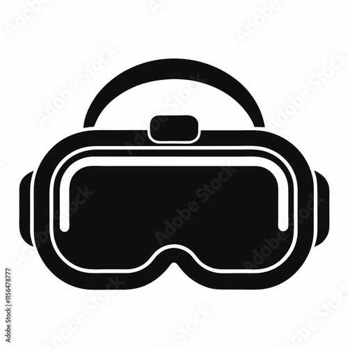 VR Headset Black Silhouette Vector