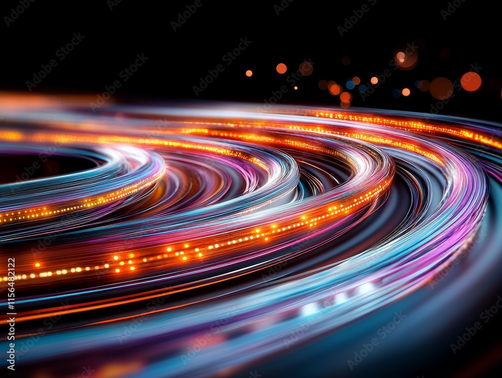 Abstract Swirling Light Trails Futuristic Technology Background Abstract Swirling Light Trails Futuristic Technology Background
