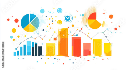 modern abstract business background with financial and economical graph and geometric lines,  abstract geometric elements with modern business background, graphical chart with geometric background.