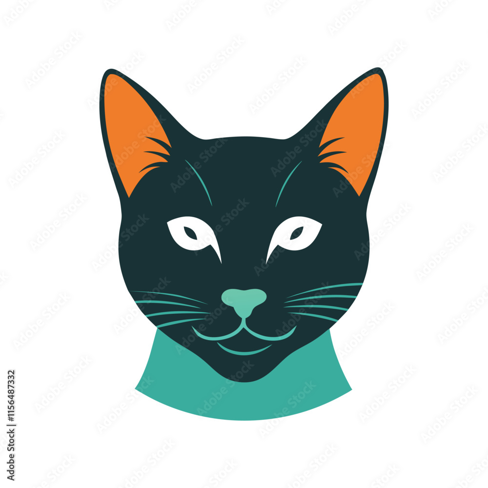 Obraz premium Adorable cat head vector design 