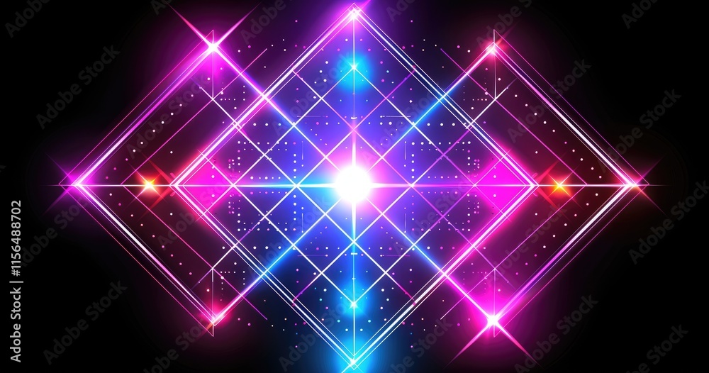 A vibrant, abstract design featuring colorful lights and geometric patterns. A vibrant, abstract design featuring colorful lights and geometric patterns.