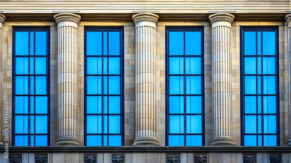 Obraz premium Federal Reserve building facade showcasing the architectural grandeur and historical significance of a key financial institution, embodying stability and economic stewardship
