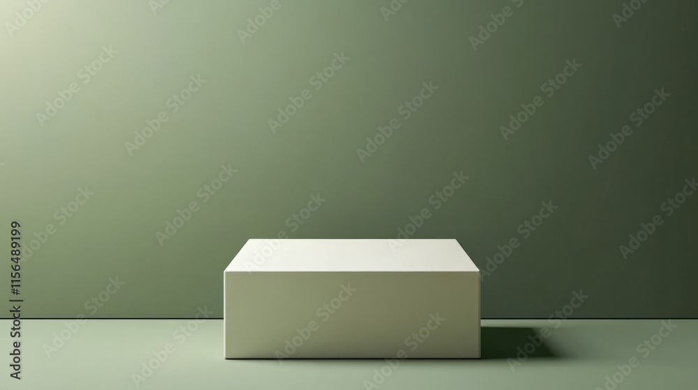 custom made wallpaper toronto digitalSquare green podium with a bold and clean design on a muted green background