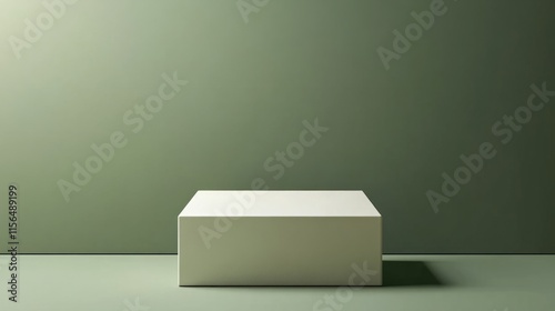 Wallpaper Mural Square green podium with a bold and clean design on a muted green background  Torontodigital.ca