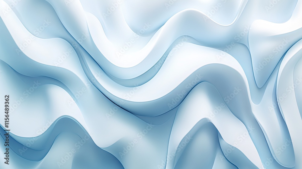 Fototapeta premium Abstract Blue Swirling Waves Elegant Design