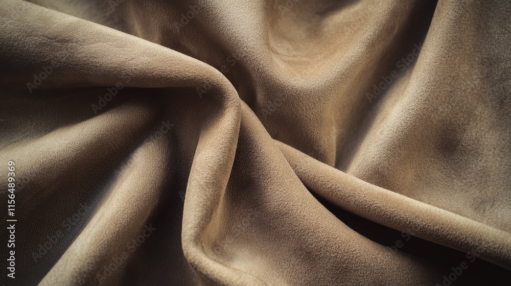 Fototapeta premium Soft Beige Fabric Draped in Gentle Waves