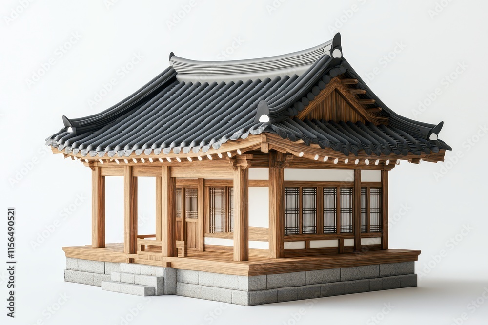 Traditional Korean style wooden house