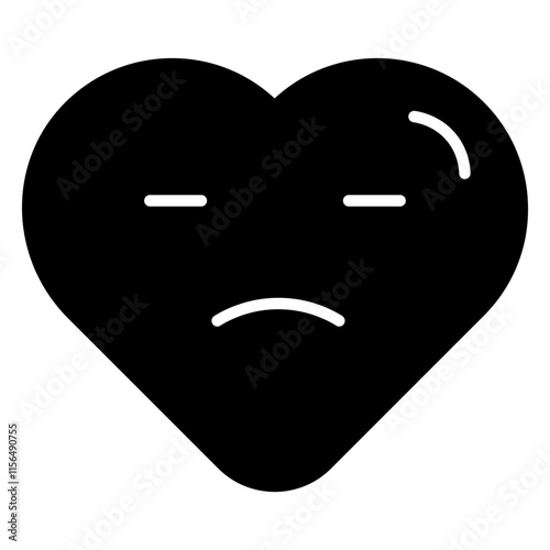Heart symbol with a frustrated expression, featuring furrowed brows and an irritated look.