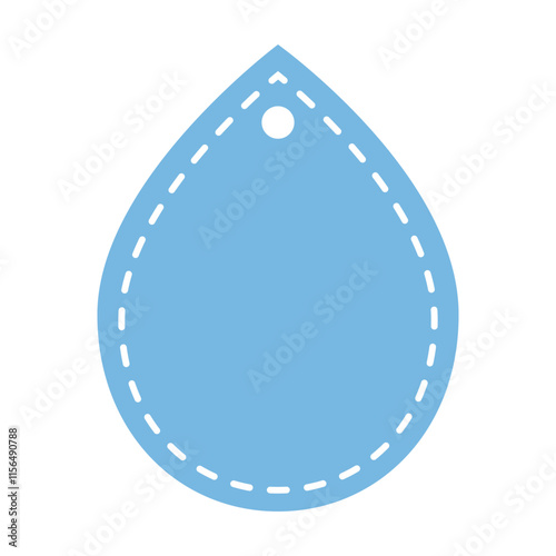 Blank raindrop label badge tag template. Card, note, message concepts. Flat decorative vector design isolated illustration.