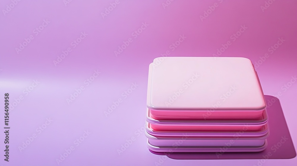 Stacked Pink And Purple Square Shaped Objects Stacked Pink And Purple Square Shaped Objects