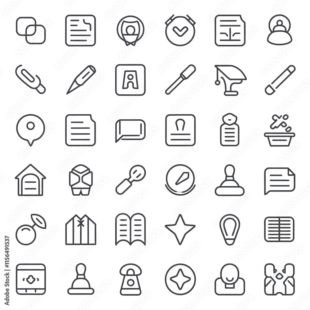 Education line icon vector set Education line icon vector set
