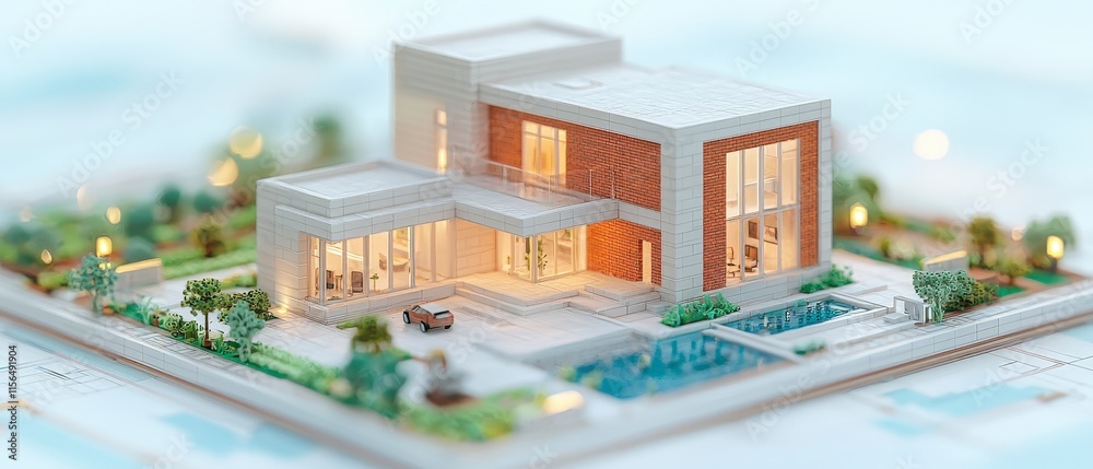 Modern House Architectural Model Design Luxury Home 3D Rendering Real Estate Modern House Architectural Model Design Luxury Home 3D Rendering Real Estate