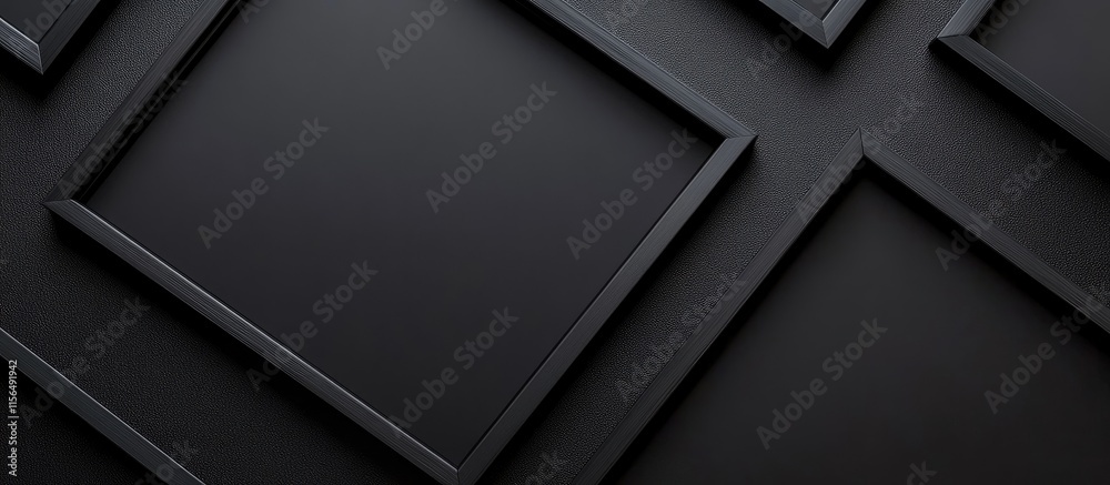 Elegant black frame mockup on dark background with empty copyspace for text or artwork showcasing minimalist design and versatility.