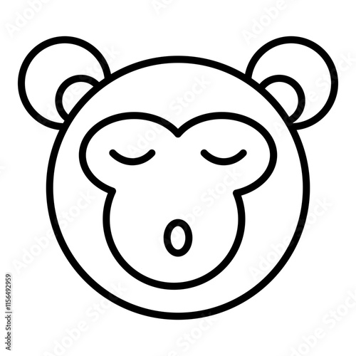 Monkey head, featuring expressive features and playful details, representing energy, intelligence, and mischievousness in a dynamic design.