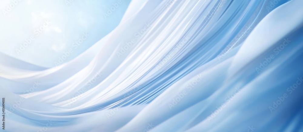 Fototapeta premium Abstract illustration of flowing blue tones resembling waves with a serene atmosphere ideal for backgrounds or text overlays