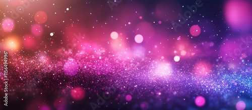 Colorful Abstract Sci-Fi Space Background with Bokeh Lights and Stars for Text Placement