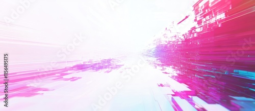 Colorful Abstract Glitch Background with Digital Effects and Empty Space for Text and Graphic Elements photo