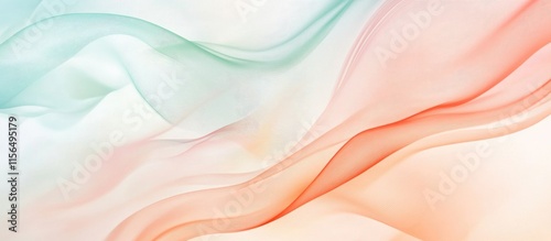 Dreamy Abstract Waves in Pastel Colors for Modern Decor Ideal for Print Textile Wallpaper or Wall Background with Copyspace for Text