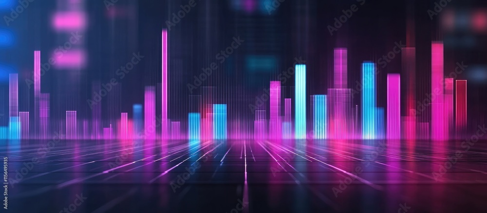 Vibrant Bar Chart Displaying Business Investment Trends with Copyspace for Financial Analysis and Strategy Development
