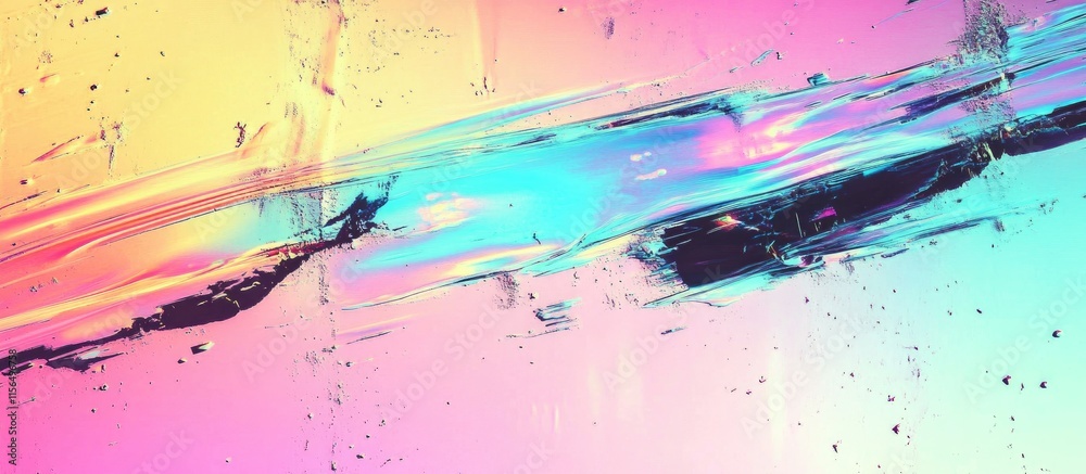 Obraz premium Vibrant Abstract Glitch Background with Colorful Digital Distortions and Space for Overlay Text or Graphics