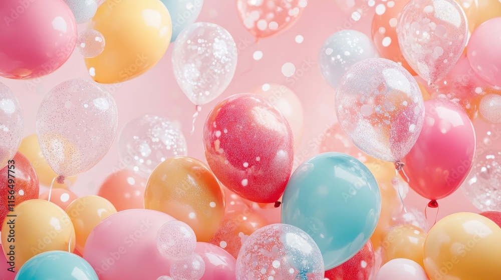 Colorful Shiny Balloons Background with Soft Focus and Empty Space for Text Ideal for Celebrations and Festive Designs Colorful Shiny Balloons Background with Soft Focus and Empty Space for Text Ideal for Celebrations and Festive Designs