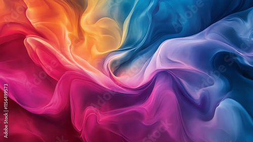 Abstract colorful waves blending in vibrant hues, creating a dynamic visual flow.