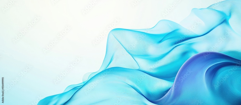 Obraz premium Dynamic Blue Ocean Abstract Background with Soft Textures and Waves Ideal for Presentations Websites and Brochures Featuring Empty Space