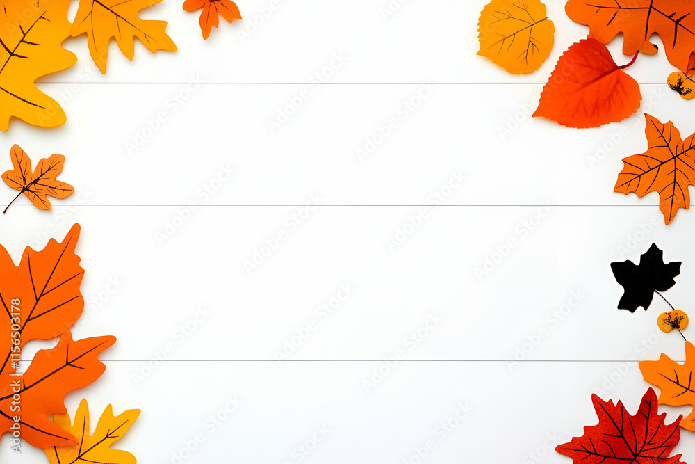 Autumn Leaves on White Wood, Festive Fall Background, Perfect for Seasonal Designs and Decorations, Ideal for Crafting Projects, Adds Warmth and Cheer Autumn Leaves on White Wood, Festive Fall Background, Perfect for Seasonal Designs and Decorations, Ideal for Crafting Projects, Adds Warmth and Cheer