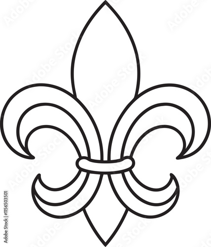 fleur de lis line art, vector icon illustration on a white background photo