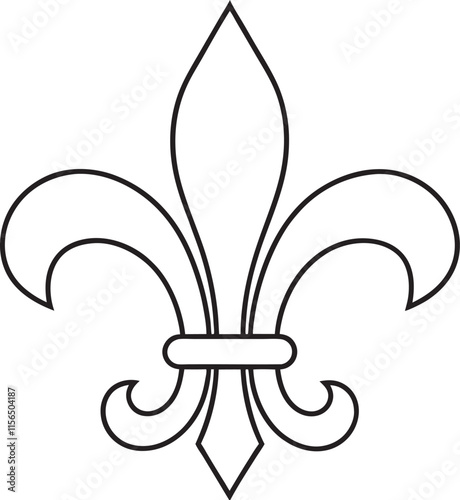 fleur de lis line art, vector icon illustration on a white background photo