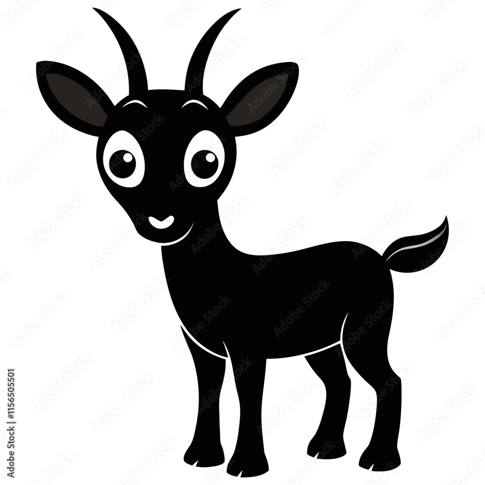 Fototapeta premium Antelope cartoon vector silhouette