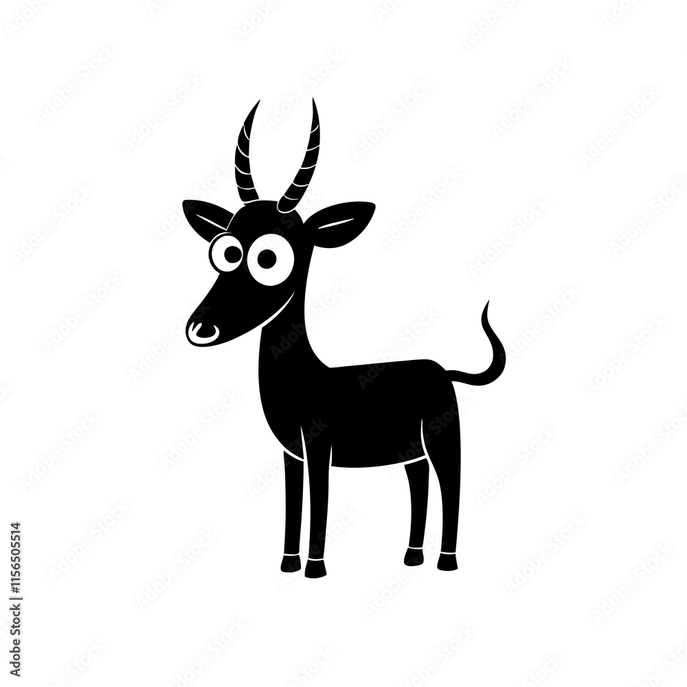 Naklejka premium Antelope cartoon vector silhouette