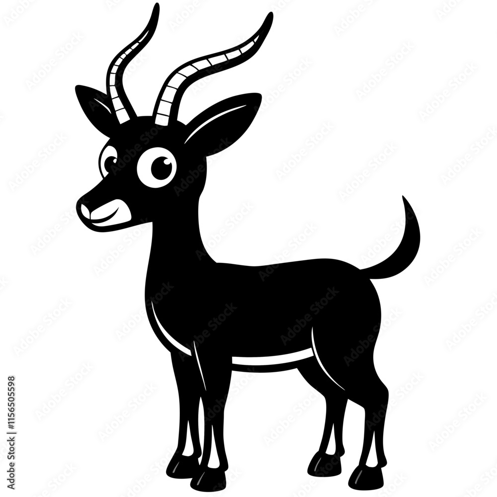 Fototapeta premium Antelope cartoon vector silhouette