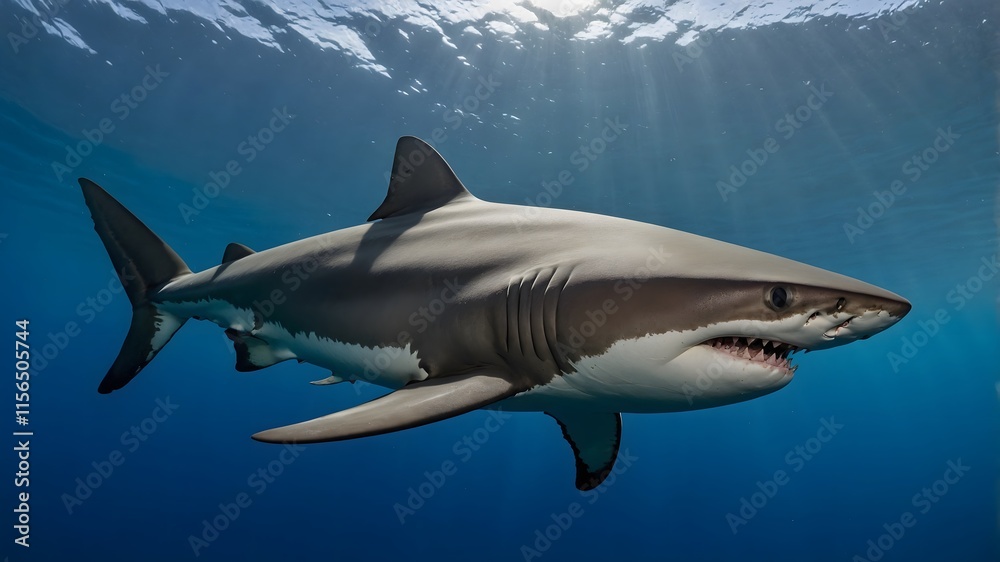 Obraz premium Serene Majesty: A Close-Up of the Dumd Gulpur Shark in Its Natural Habitat