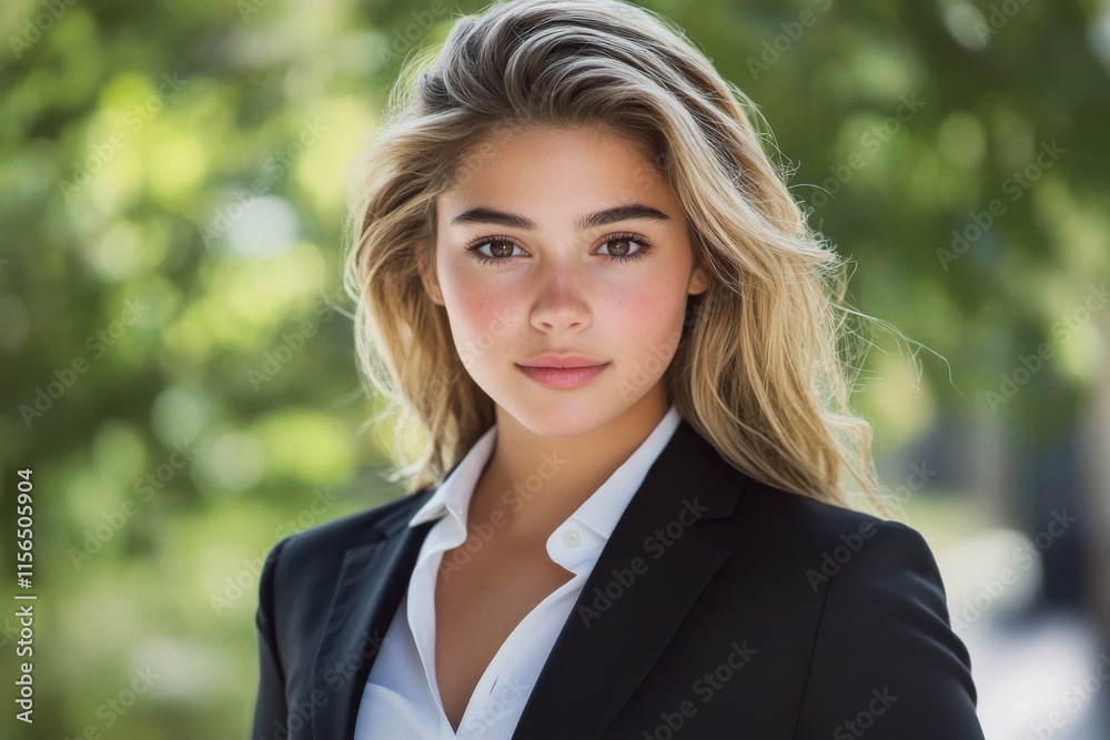 Professional Portrait of Confident Young Woman in Black Captivating a Successful Professional Portrait of Confident Young Woman in Black Captivating a Successful