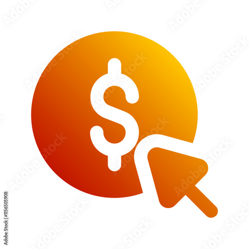 pay per click gradient icon