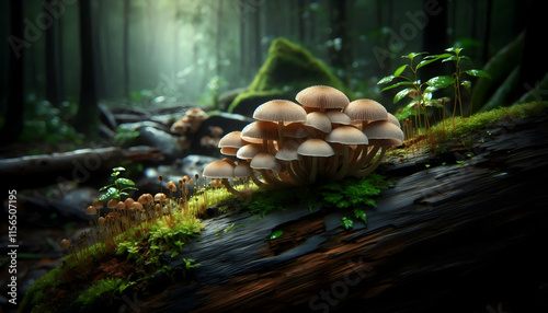 mushrooms in the forest