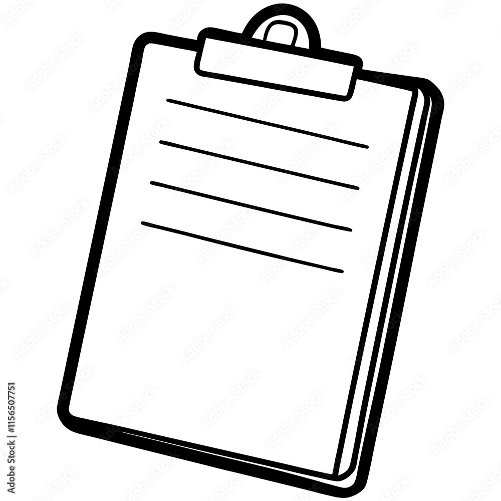 Clipboard Line Art Vector Illustration Clipboard Line Art Vector Illustration