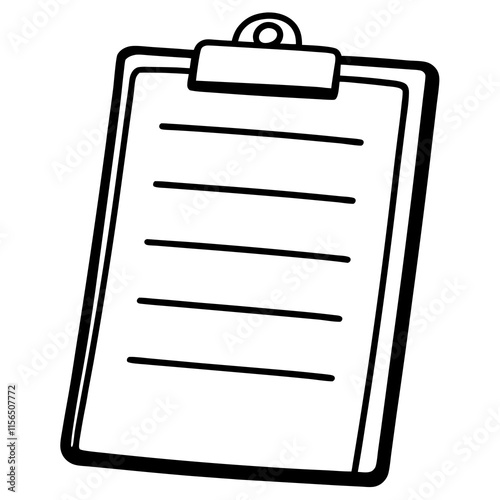 Clipboard Line Art Vector Illustration