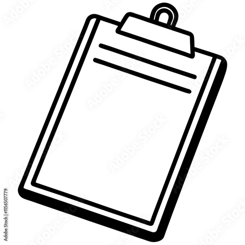 Clipboard Line Art Vector Illustration