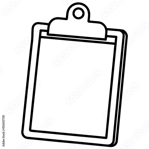 Clipboard Line Art Vector Illustration