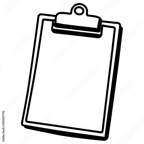 Clipboard Line Art Vector Illustration