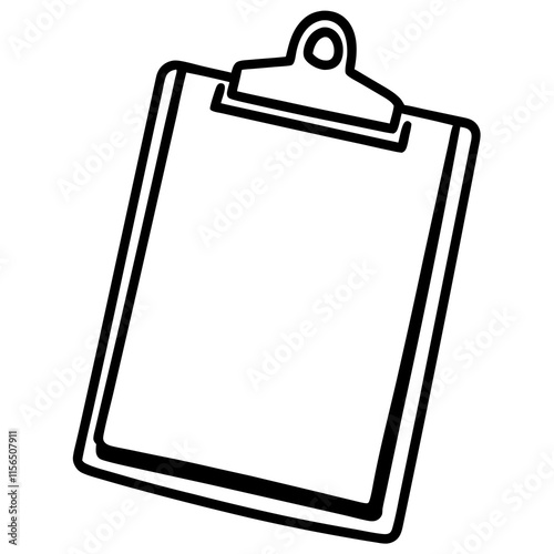 Clipboard Line Art Vector Illustration